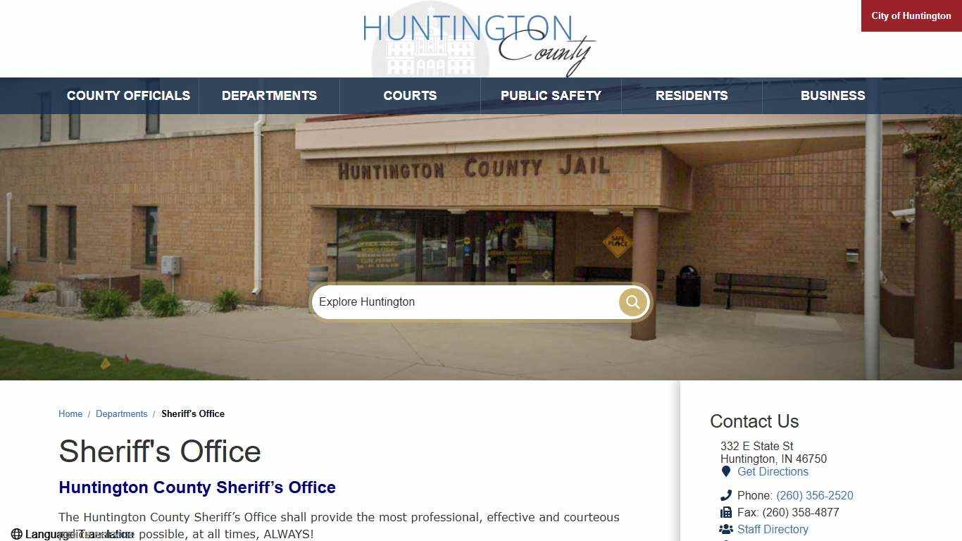 Sheriff's Office / Huntington County, Indiana